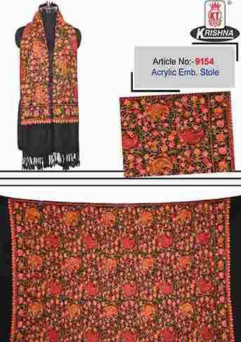 Arcylic Embroidery Stole